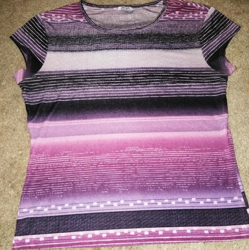 Star ccc purple stripped short sleeve shirt